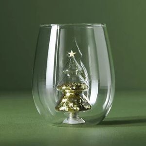 Anthropologie Yuletide Stemless Wine Glass with Christmas Tree!🎄